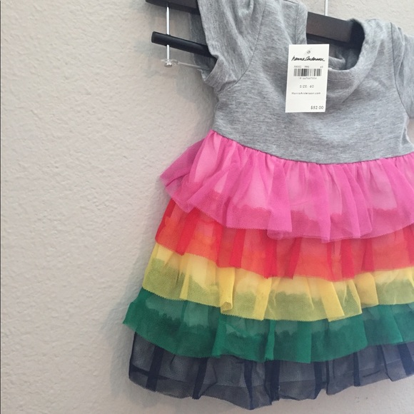 Hanna Andersson Colorful Tulle Dress, size 60 (3-6 months), gently used. - Picture 2 of 11